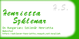 henrietta szklenar business card