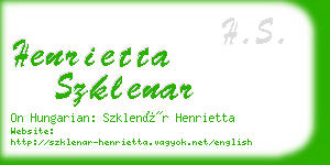 henrietta szklenar business card